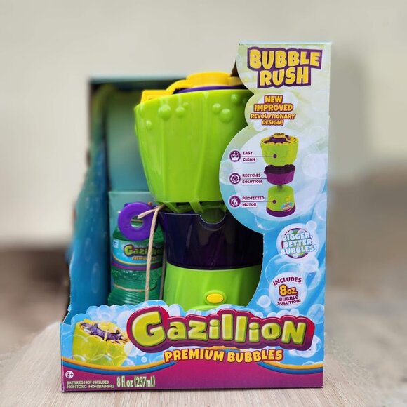 NEW Gazillion Bubble Machine with Solution Refill Birthday Party Supplies Green - Picture 11 of 14
